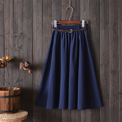 Small Literary A-Line Skirt Women Half-Length Skirt - ROUTINE FASHION