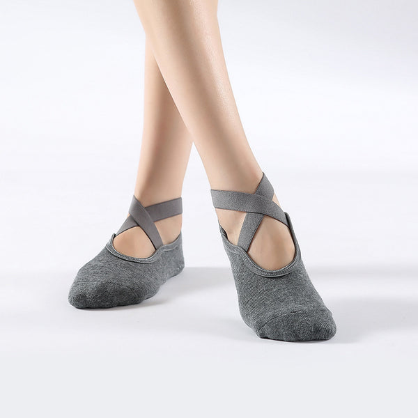 Anti-Slip Yoga Socks With Loops, Glued Round Toe, Breathable Floor Socks, Sports Socks For Yoga - ROUTINE FASHION