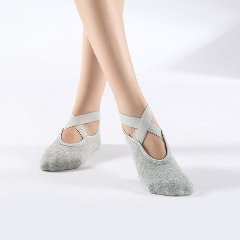 Anti-Slip Yoga Socks With Loops, Glued Round Toe, Breathable Floor Socks, Sports Socks For Yoga - ROUTINE FASHION