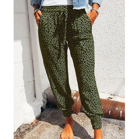 Hot Style Loose Print Casual Trousers For European Women - ROUTINE FASHION