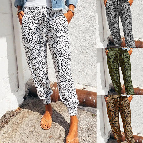 Hot Style Loose Print Casual Trousers For European Women - ROUTINE FASHION