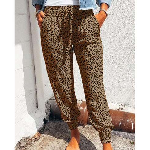 Hot Style Loose Print Casual Trousers For European Women - ROUTINE FASHION