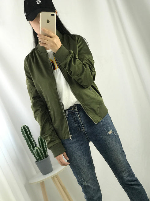 Women's Bomber Jacket Baseball Uniform - ROUTINE FASHION