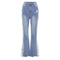 Fashion Ripped Casual Pants Bag Hip Contrast Frosted Bootcut Jeans - ROUTINE FASHION
