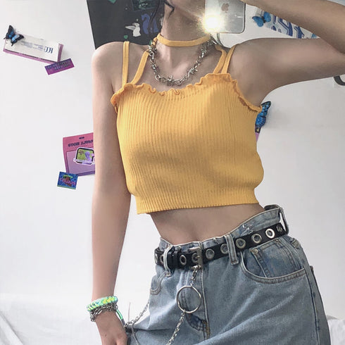 Women Fashion V Neck Tie-dyed Long Sleeve Crop Top - ROUTINE FASHION