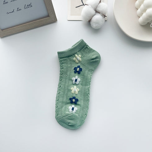 Retro Socks Shallow Mouth Flower Socks Women - ROUTINE FASHION