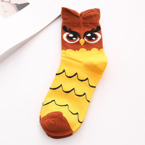 New Style Owl Socks Three-Dimensional Cartoon Socks Cotton Mid-Tube Women Socks - ROUTINE FASHION
