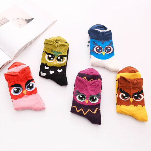 New Style Owl Socks Three-Dimensional Cartoon Socks Cotton Mid-Tube Women Socks - ROUTINE FASHION
