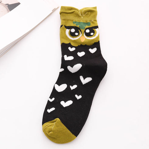 New Style Owl Socks Three-Dimensional Cartoon Socks Cotton Mid-Tube Women Socks - ROUTINE FASHION