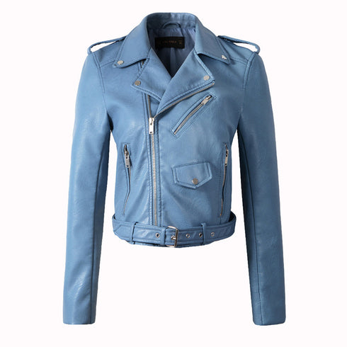Leather Jacket Korean Style Slim Motorcycle Leather Jacket - ROUTINE FASHION