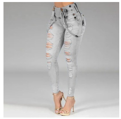 Trousers Jeans For Women Pants Solid White Style Slim Blue - ROUTINE FASHION