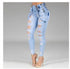 Trousers Jeans For Women Pants Solid White Style Slim Blue - ROUTINE FASHION