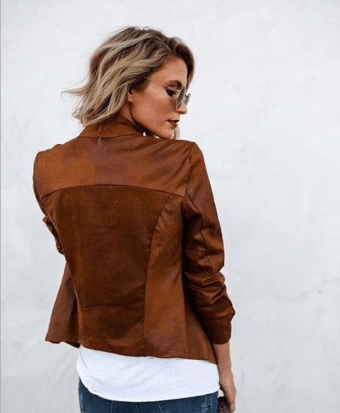 Deerskin Fleece Long Sleeve Short Jacket - ROUTINE FASHION