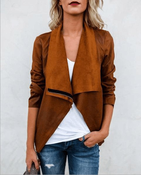 Deerskin Fleece Long Sleeve Short Jacket - ROUTINE FASHION