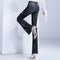 Women's Embroidered Bootcut Jeans High Waist Slim Fit Flared Trousers - ROUTINE FASHION