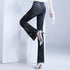 Women's Embroidered Bootcut Jeans High Waist Slim Fit Flared Trousers - ROUTINE FASHION