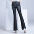 Women's Embroidered Bootcut Jeans High Waist Slim Fit Flared Trousers - ROUTINE FASHION