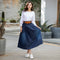 Thin Elastic Waist Denim Long Skirt - ROUTINE FASHION