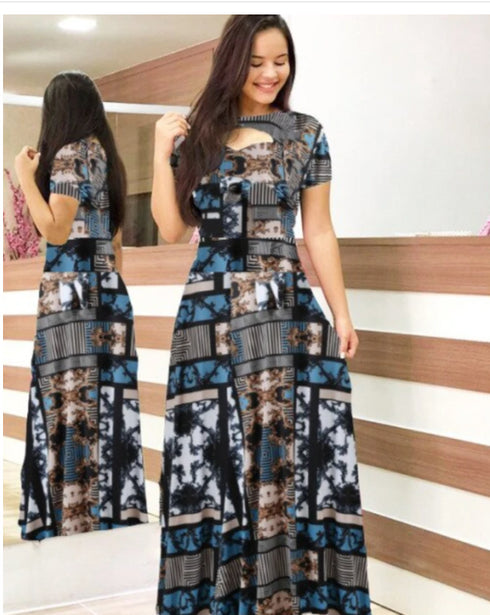 Fashion Fat Women Autumn Dress Bohmia Maxi Dresses Ladies - ROUTINE FASHION