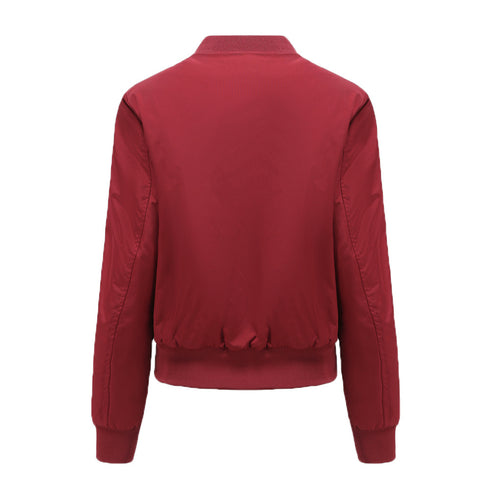 Bomber Jacket Women's Zipper Embellished Ribbed Cuffs Quilted Women's Jacket - ROUTINE FASHION