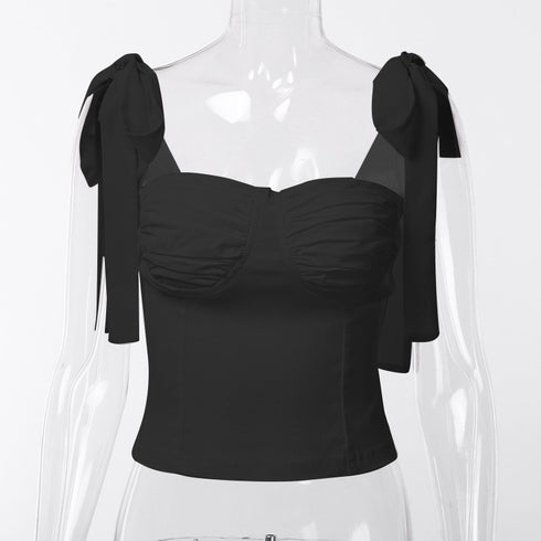 Casual Sweet T-Shirt Women Tops Fashion Regular Low Bandage Solid Bodycon Tees Club Women Streetwear Skinny T Shirts - ROUTINE FASHION