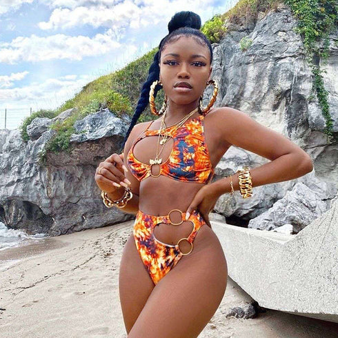 Split Swimsuit Women Hoop Smudge Split Swimsuit Women Europe And America - ROUTINE FASHION