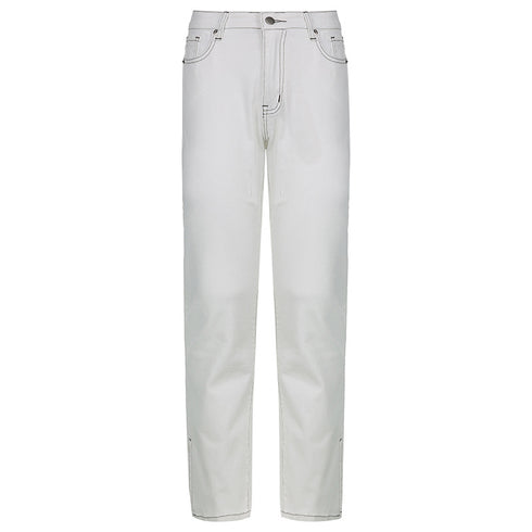 Street High Waist Slimming Denim Trousers Women - ROUTINE FASHION