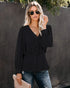 Fashion Simple V-neck Long-sleeved Blouse Blouse - ROUTINE FASHION