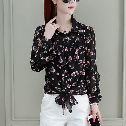 Women's T-shirt With Ruffled Blouse - ROUTINE FASHION