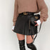 Draped Pleated Knitted Mini Skirts Women Winter Short Skirt - ROUTINE FASHION