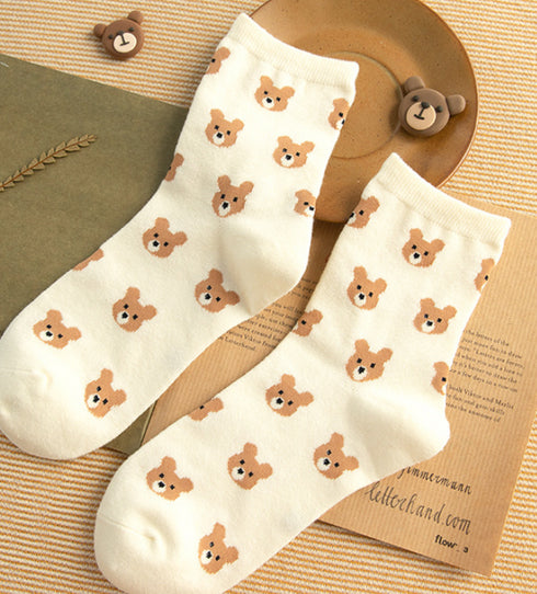 Cute Bear Girls Socks Funny Animal Party Women Socks Cotton Female Socks - ROUTINE FASHION