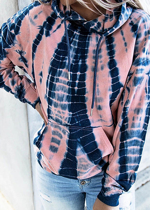 Tie-dye Printed Hooded Sweatshirt Long-sleeved Plus Size Top Women - ROUTINE FASHION