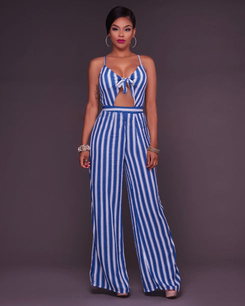 Fashion Striped Jumpsuit - ROUTINE FASHION