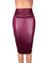 Newly Women High Waist Faux Leather Pencil Skirt Bodycon Skirt Solid Sexy OL Office Skirts - ROUTINE FASHION