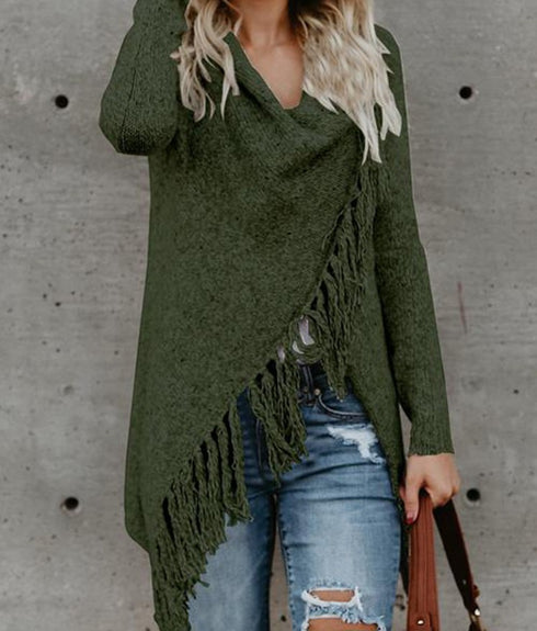 Women's shawl sweater knitted cardigan - ROUTINE FASHION