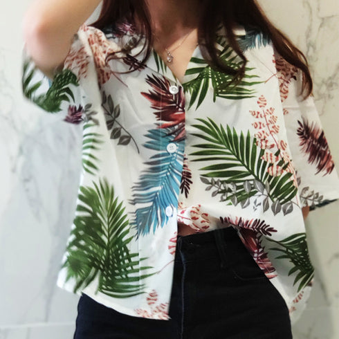 Women's Polo printed short sleeve shirt - ROUTINE FASHION