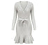 Sexy V Neck Knitted Dresses Women Long Sleeve - ROUTINE FASHION