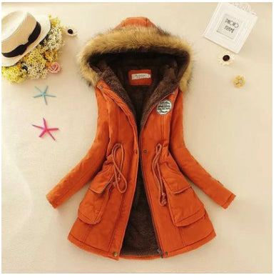 Thick Winter Jacket Women Large Size Long Section Hooded parka outerwear new fashion fur collar Slim padded cotton warm coat - ROUTINE FASHION