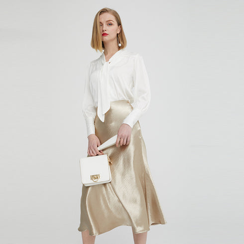 Medium-length A-line skirt texture skirt - ROUTINE FASHION