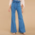 High-stretch Slim-fit Lace-up Wide-leg Flared Jeans - ROUTINE FASHION