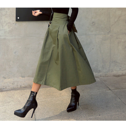 A-line skirt umbrella skirt super fire bow - ROUTINE FASHION