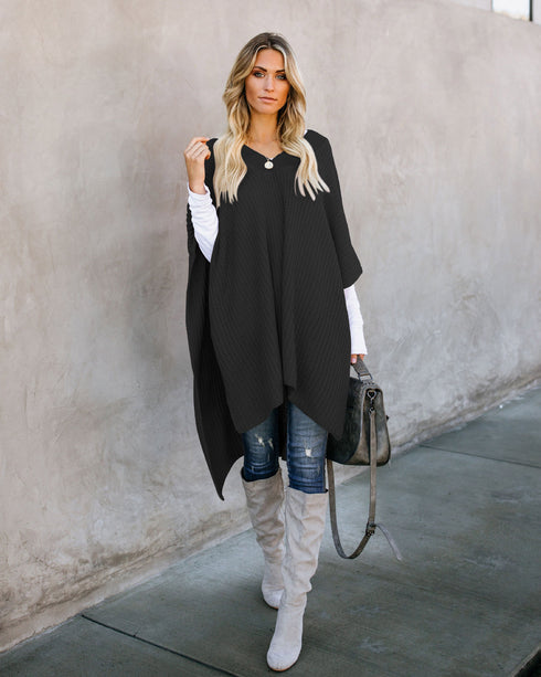 Cape sweater knitted top sweater - ROUTINE FASHION