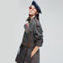 Stripes double-breasted trench coat British slim waist trench coat - ROUTINE FASHION