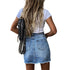 Retro irregular ripped denim skirt - ROUTINE FASHION