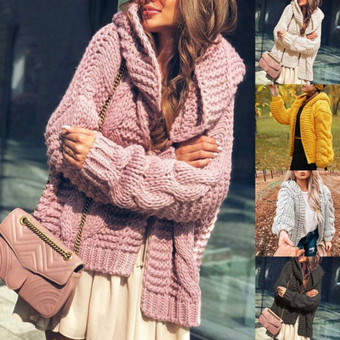 Women's Twist Knit Cardigan Jacket - ROUTINE FASHION