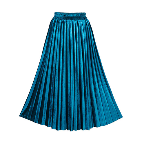 Gold velvet pleated skirt - ROUTINE FASHION