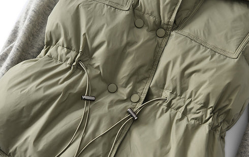 Down Waistcoat Women's Short Waist Collar Jacket - ROUTINE FASHION