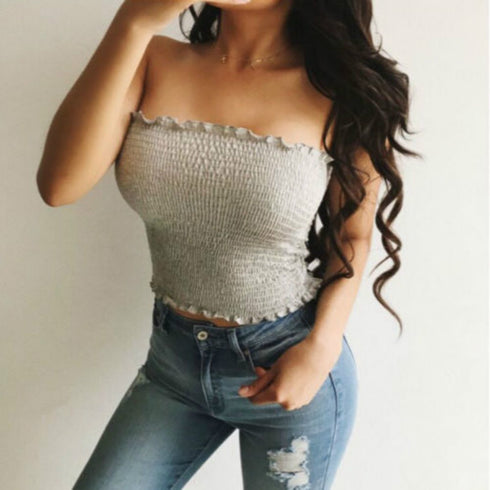 Sexy Fashion Summer Skinny Women Sleeveless Crop Tops Backl - ROUTINE FASHION