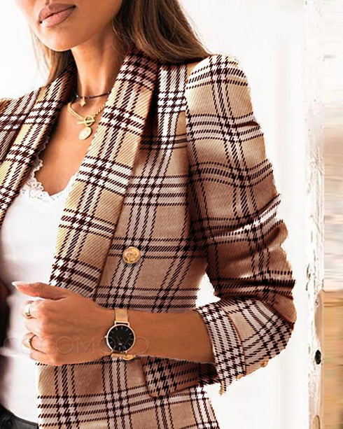 Long Sleeve Double Breasted Blazer Jacket Women - ROUTINE FASHION