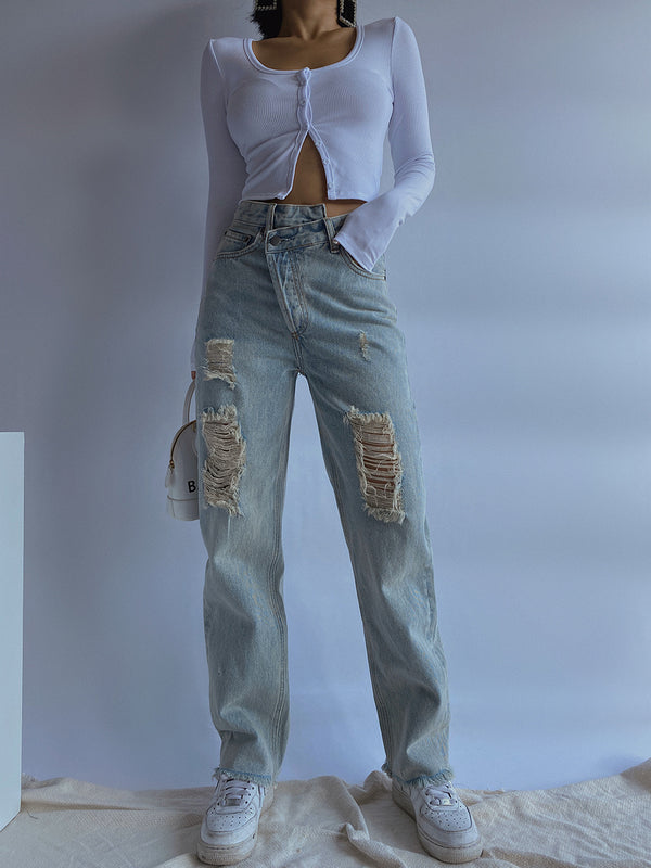 Women's slim straight loose jeans - ROUTINE FASHION